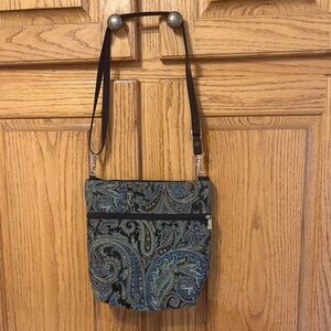 Gold Zipper Pull with Patterned Fabric